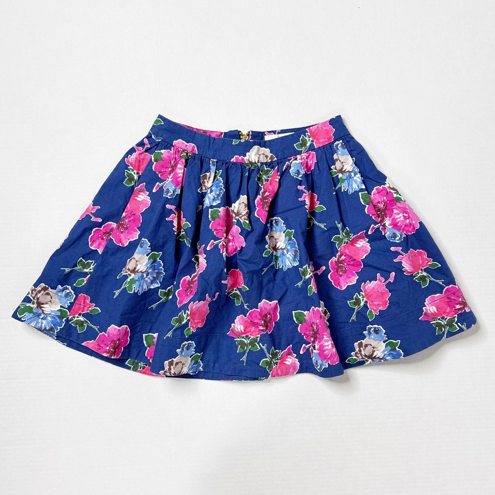 Kate Spade‎ Girls Skirt Size 10 Blue Pink Floral Cotton